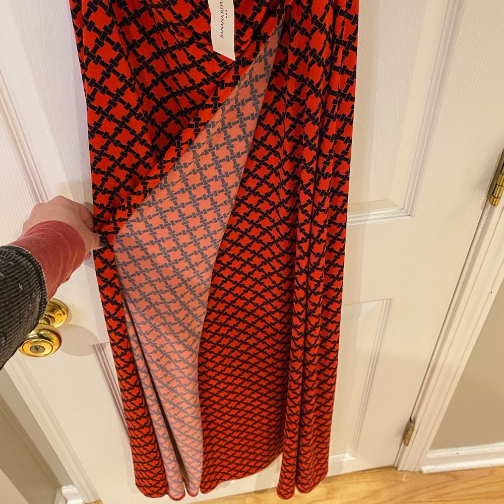 Banana Republic red Strapless dress with criss-cross pattern - RESORT WEAR